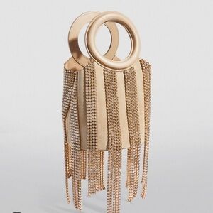 Cult Gaia Taryn Embellished Top Handle Bag in Sand Dollar